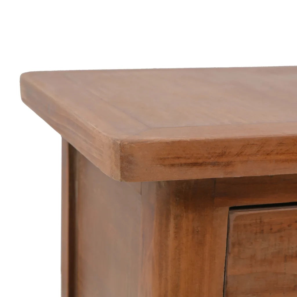 Comodino | Armadio da Notte | Mobiletto da notte in Legno Massello di Abete 40x29x68 cm Marrone