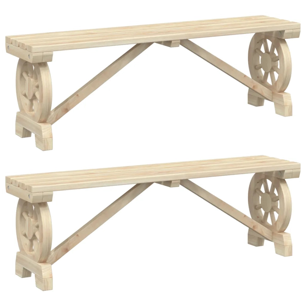 Panche da Giardino | Panca da Giardino 2 pz in Legno Massello di Abete