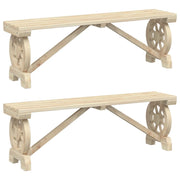 Panche da Giardino | Panca da Giardino 2 pz in Legno Massello di Abete