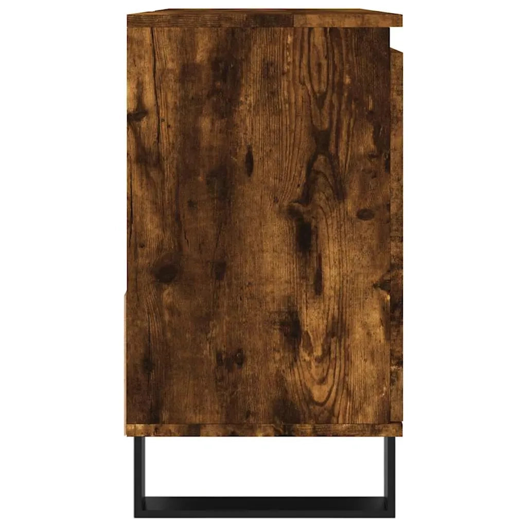 Armadietto Bagno Rovere Fumo 65x33x60 cm in Legno Multistrato 831617