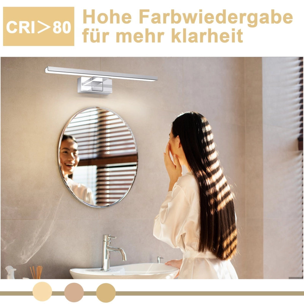 ZMH Lampada da specchio a LED per bagno lampada da bagno cromata