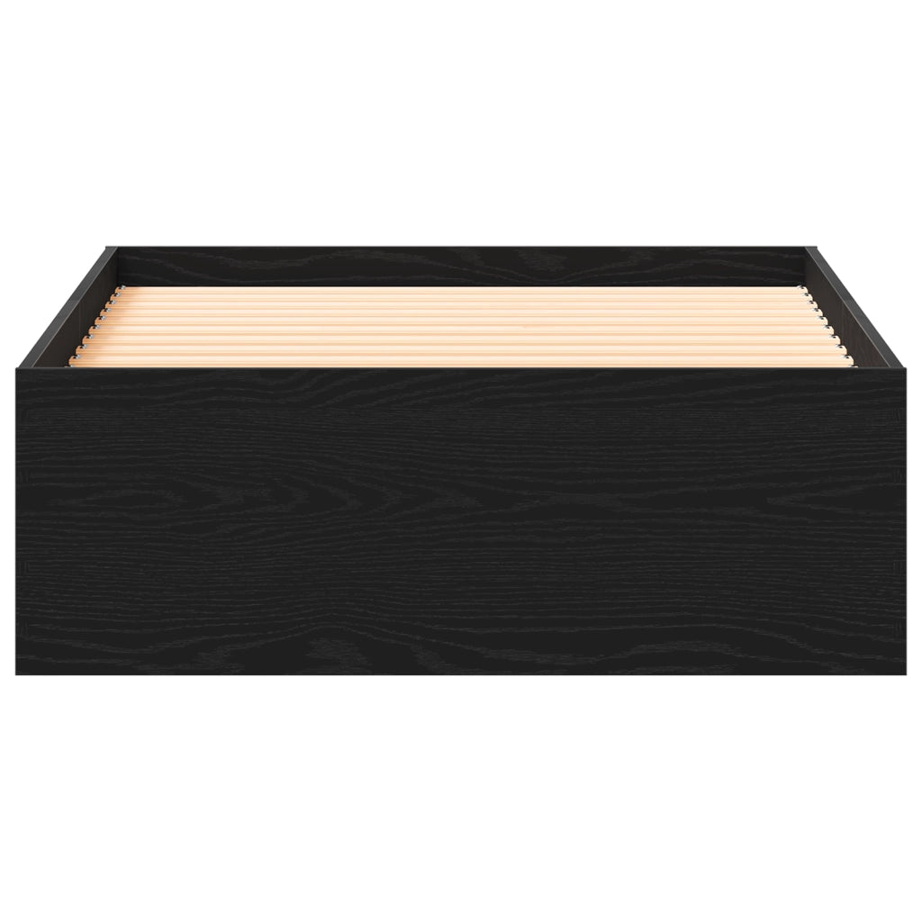 Letto  Quadro Nero Rovere 90x190 cm Legno ingegnerizzato