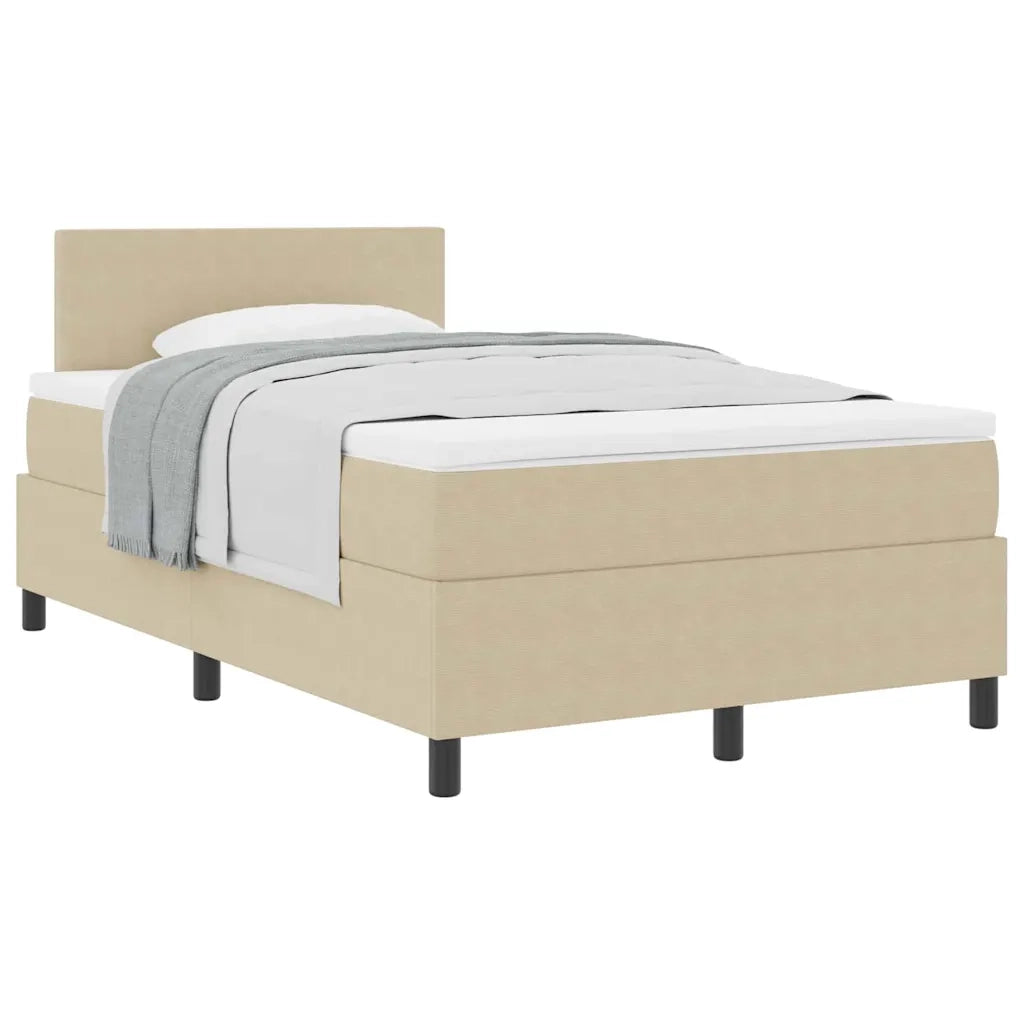 Letto a molle con testiera Grigio chiaro e bianco 120 x 190 cm 3337506