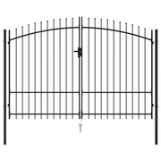 Cancello per recinzione Woerden Doppia porta con punta superiore 299,5x249,5 cm 145738