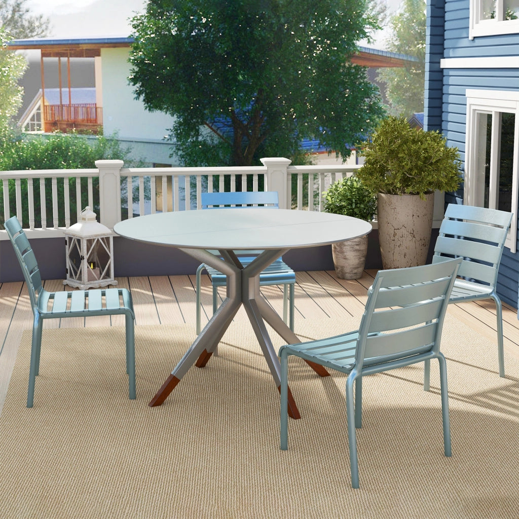 Set di 4 sedie da giardino impilabili ¨C zephmum ¨C grigio 42x54x78 cm