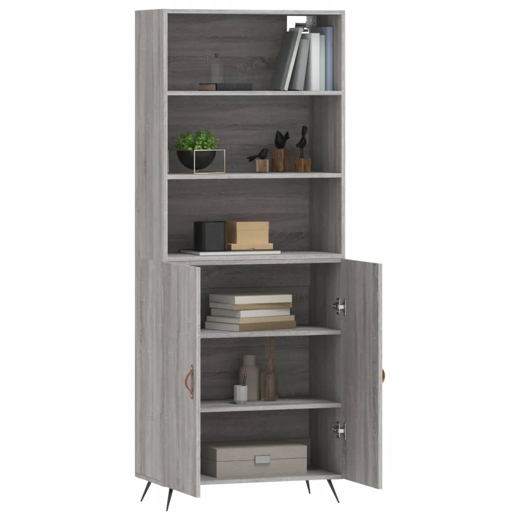 Credenza Grigio Sonoma 69,5x34x180 cm in Legno Multistrato 3189227