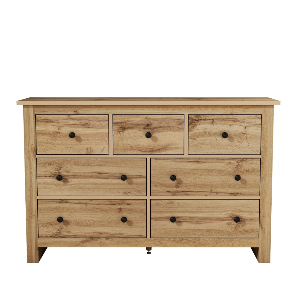 Armadio da pranzo moderno - Zephmum - Colore legno naturale - 7 cassetti grande capacit¨¤