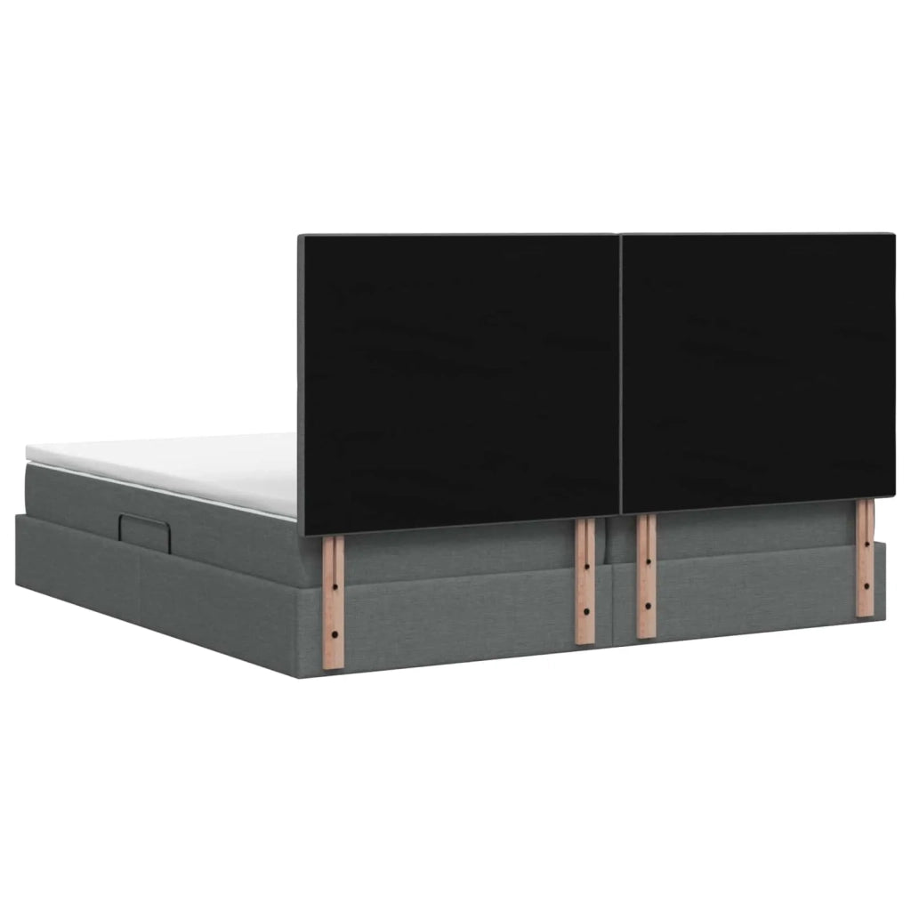 Letto con contenitore e materasso Grigio Scuro 200 x 200 cm 3459589