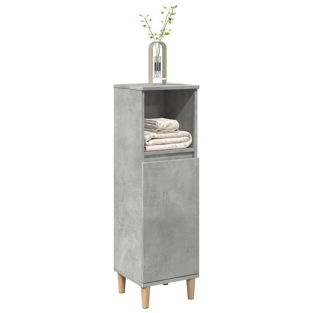 Armadietto da Bagno | Armadio da bagno Grigio Cemento 30x30x100 cm in Truciolato