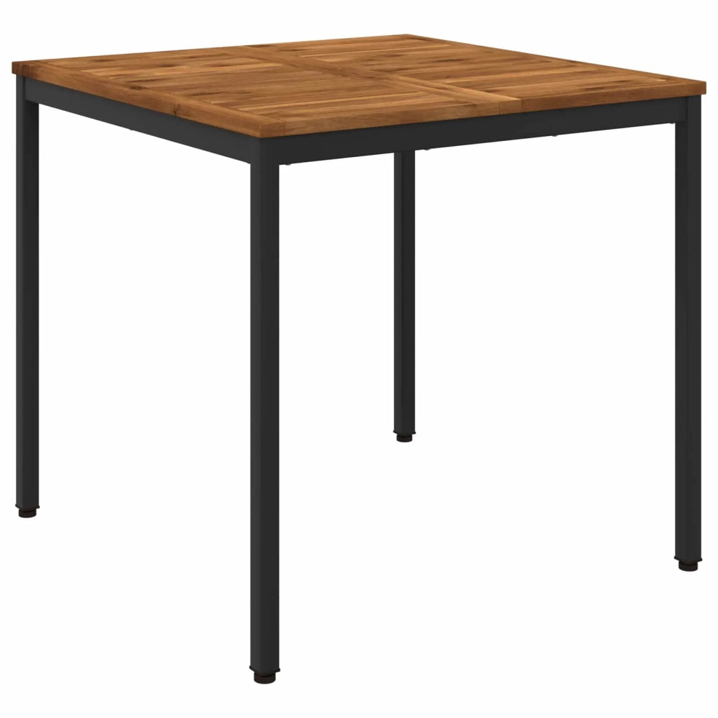 Tavolo da cena da giardino Naturale e Nero 80 x 80,5 x 75 cm 901310