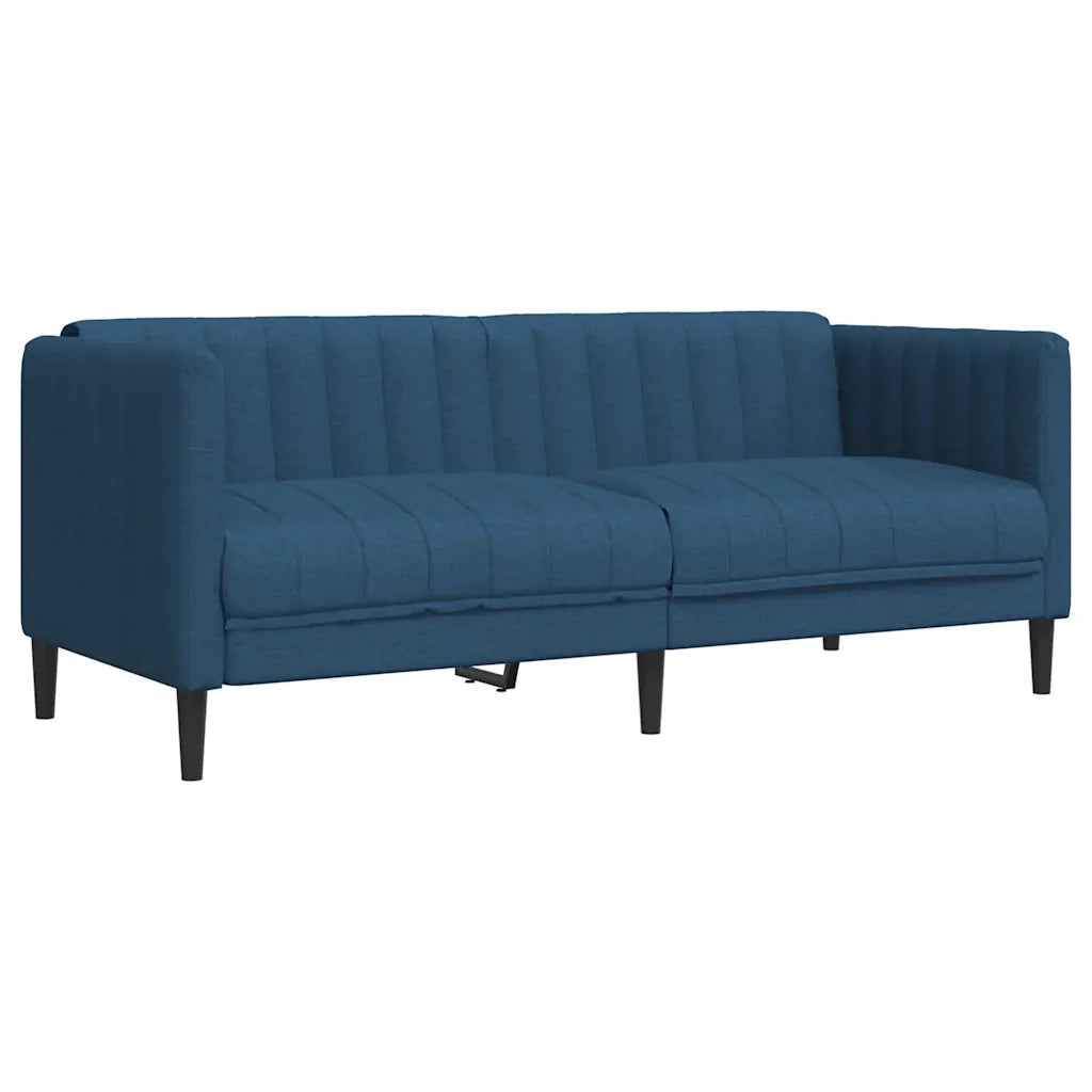 Set di Divani 3 pz Blu in Tessuto