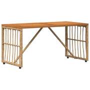 Tavolino da Giardino | Tavolo da Esterno Naturale 80 x 40 x 40 cm Acciaio e Polyrattan
