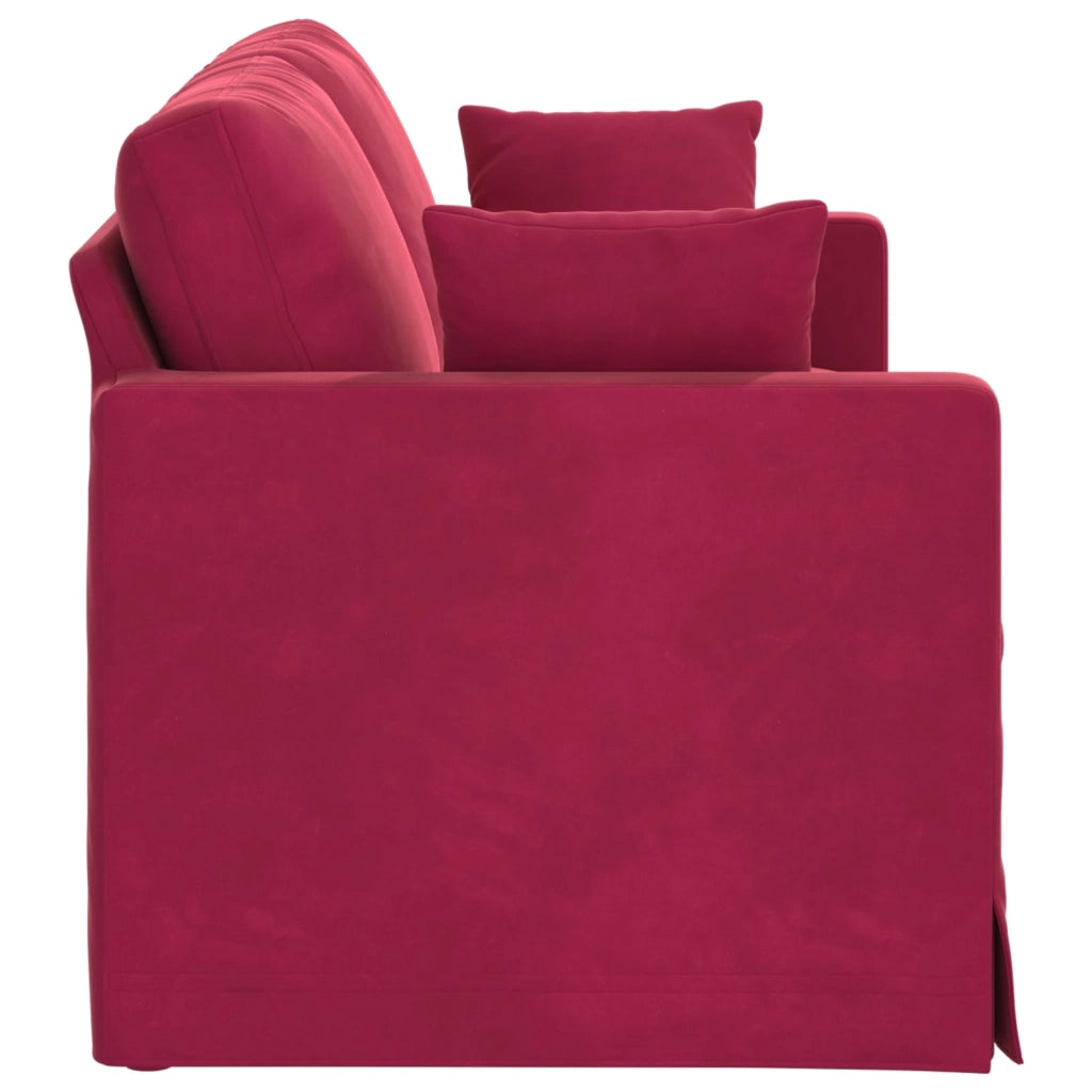Divano | Divano da soggiorno | Sofa Rosso Vino 158 x 78 x 80 cm Velluto