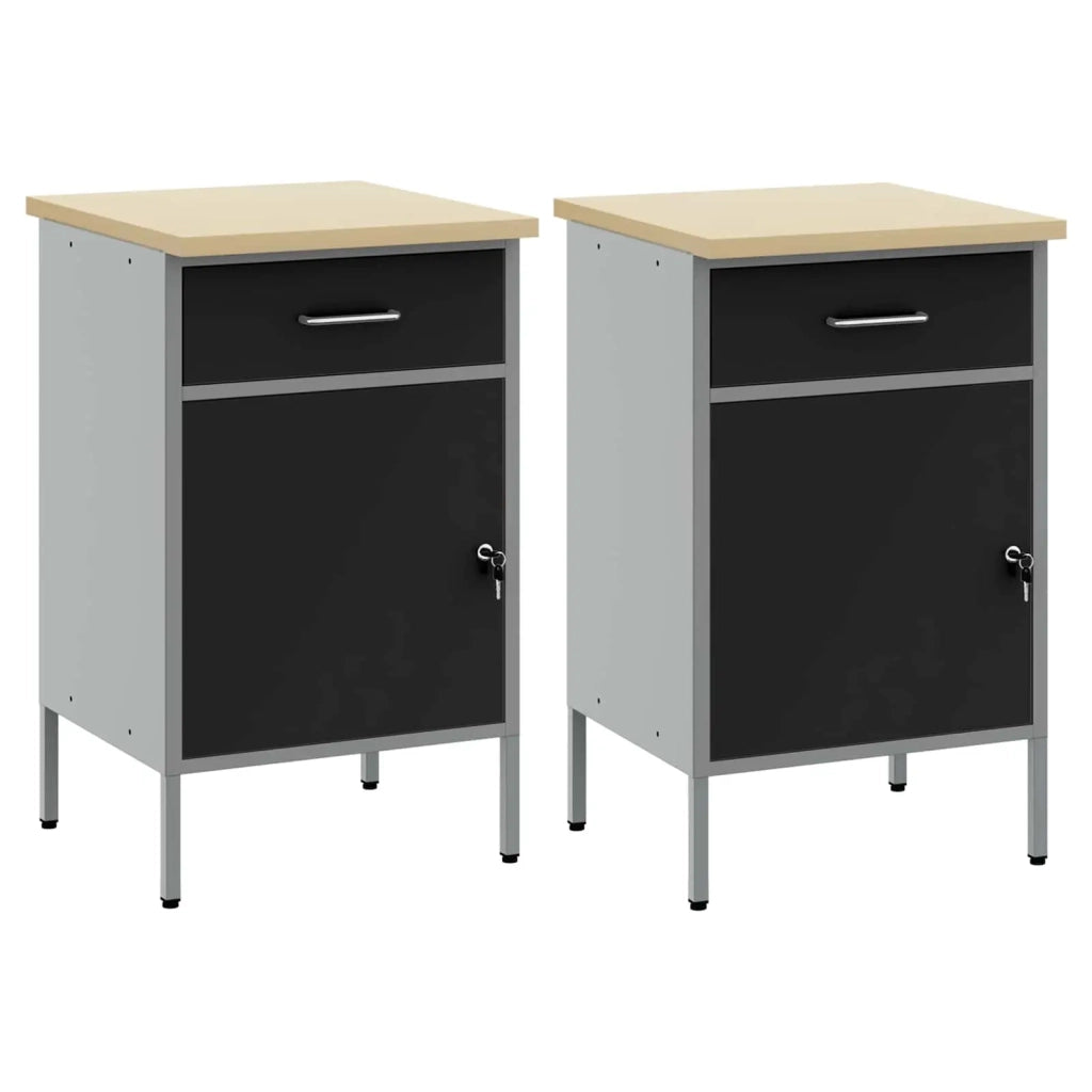 Mobile da lavoro 2 pz Nero e Grigio 100 x 55 x 85 cm CFW6211481