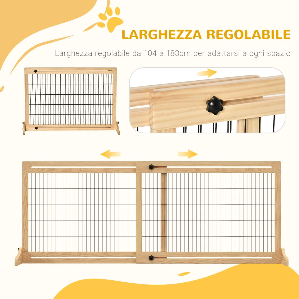 Cancellino per Cani in Legno e Acciaio ¨C Zephmum ¨C Legno 104-180x36x69 cm