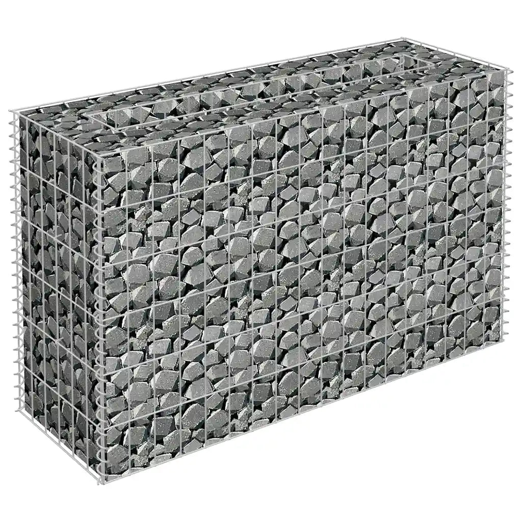 Gabbione Letto Rialzato in Acciaio Zincato 90x30x60 cm 145630