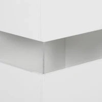 Credenza Moderna con LED Regolabile con Telecomando, 4 Cassetti e 2 Armadietti, 120x34x70 cm, Bianco