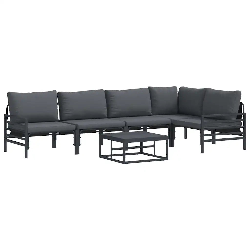 vidaXL Set Divano da Giardino 6 pcs Antracite Acciaio