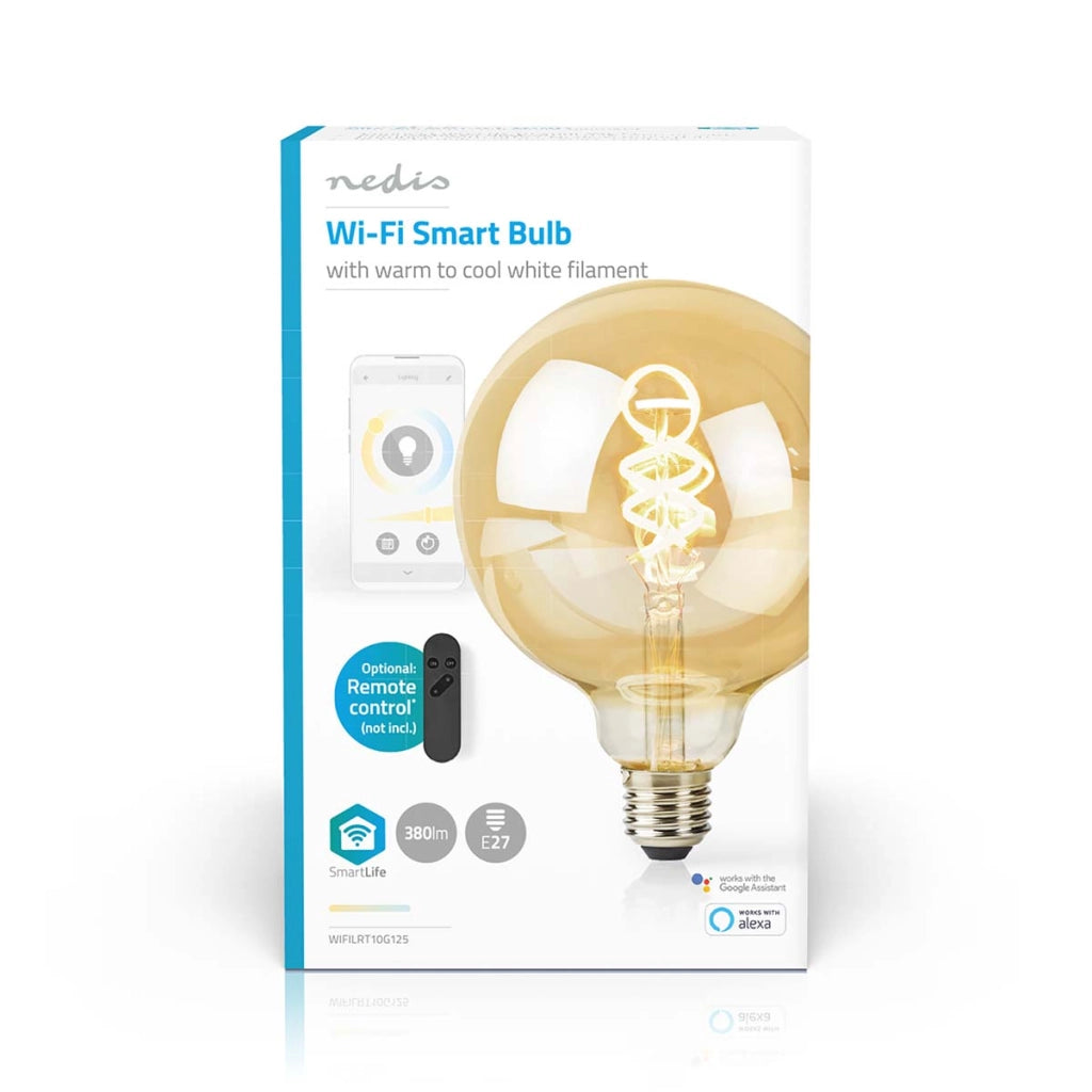 Lampadina connessa Wi-Fi LED 4,9W 360lm E27 SmartLife forma a globo Bianco Nedis