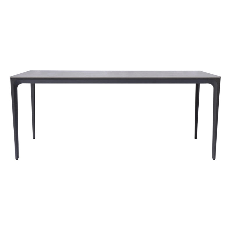 Tavolo Alghero 180x90 Alluminio Antracite Piano Gress Grigio Moia