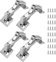 Serramenti per armadi 4-pack - Serramenti adattabili con chiusura morbida - Serramenti per porte - Armadi - Materiale in acciaio freddo laminato di alta qualità - Compreso 32 viti di fissaggio - Serramenti per porte adattabili