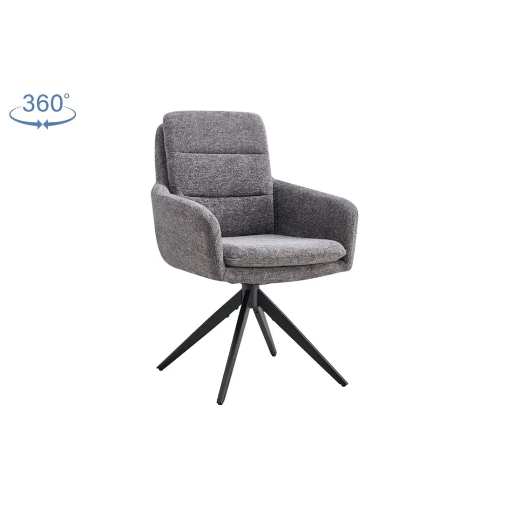 Set di 2 poltrone KAVINA – Tessuto grigio scuro – Gambe in metallo – Con braccioli – Design elegante e avvolgente
