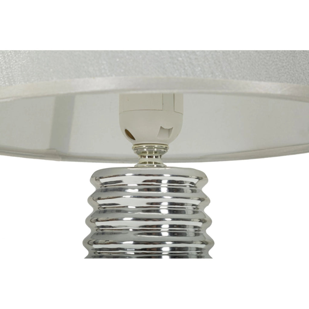Lampada da Tavolo VKH117, Bianco, Ceramica, 25x25x41 cm