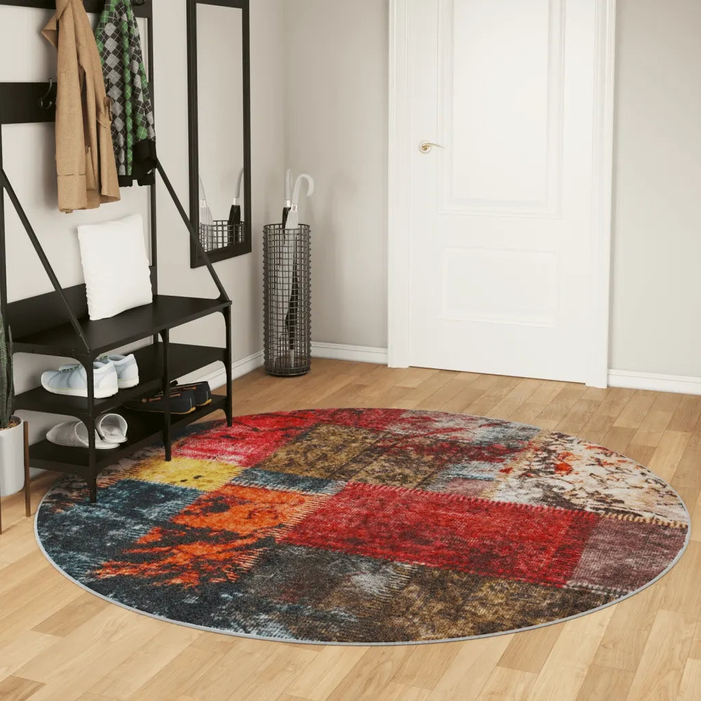 Tappeto Lavabile Multicolore Ã˜ 200 cm Antiscivolo