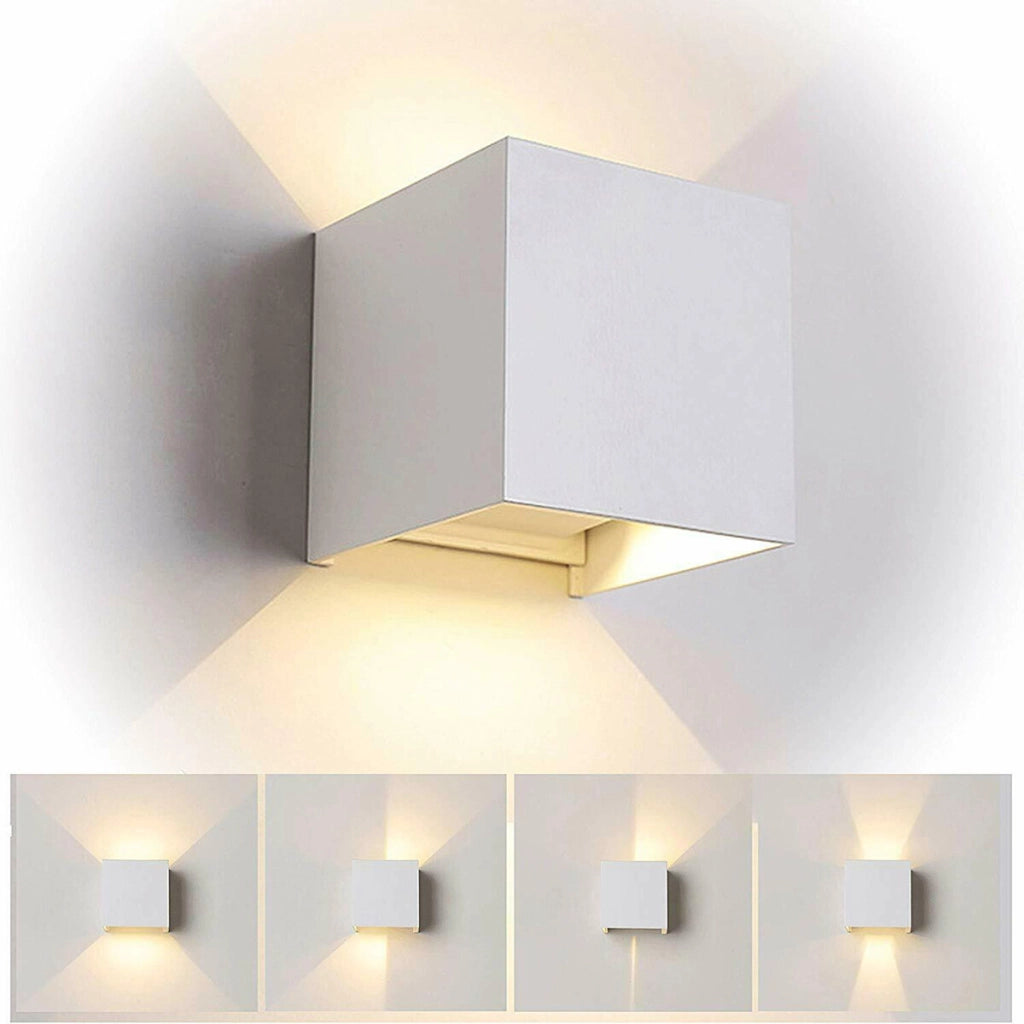 APPLIQUE CUBO LED 10W FARETTO LAMPADA PARETE MURO LUCE BIANCO NATURALE 4000K
