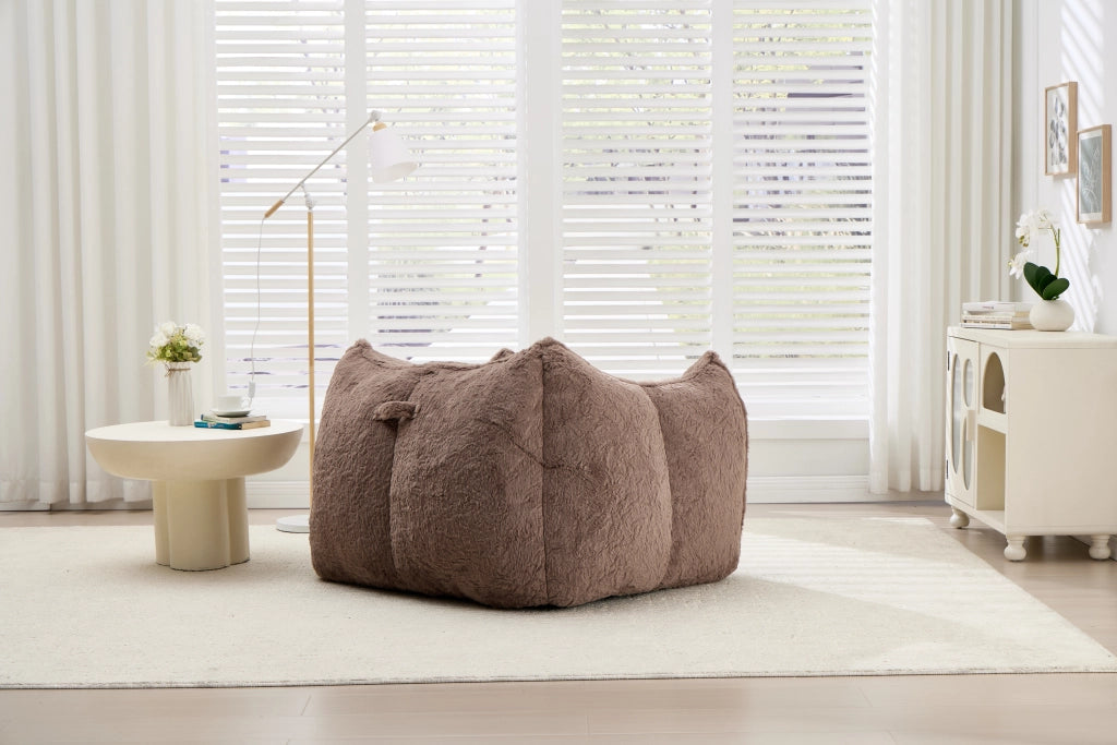 POLTRONA SACCO IN PELLICCIA SINTETICA KHAKI