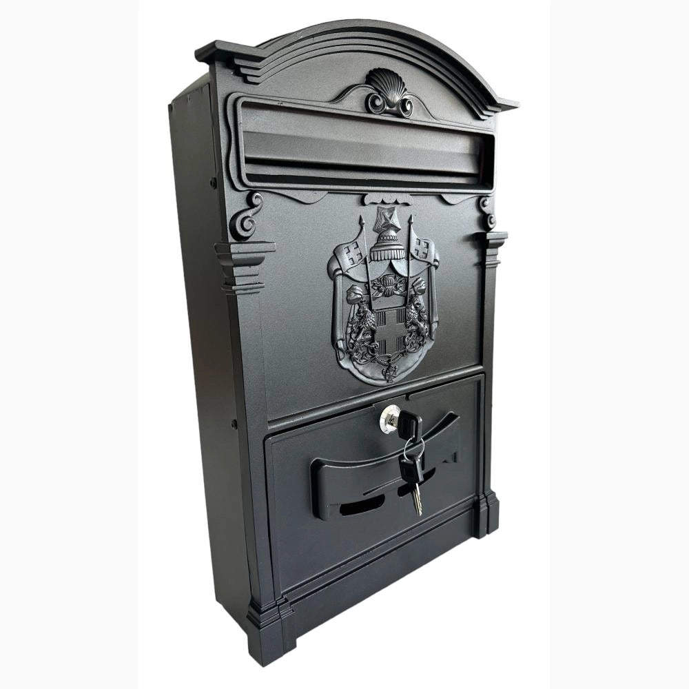 Cassetta Postale Portariviste in alluminio 255x88x405H cm Classico Colore Nero