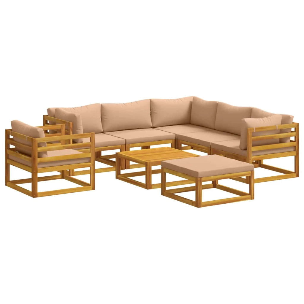 Set di divani 8 pz Naturale Legno di Acacia Massello 3417290