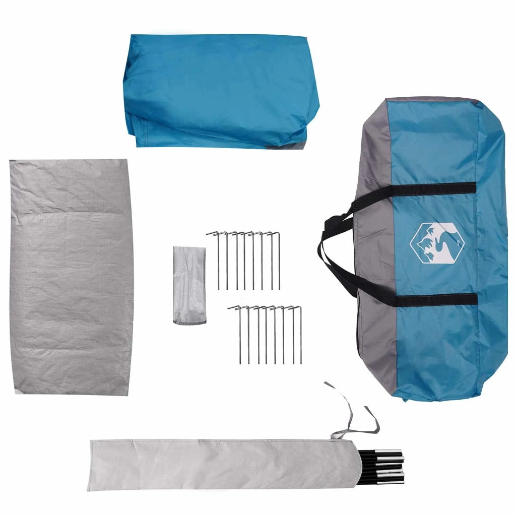 Tenda a tunnel con copertura impermeabile 10 persona Blu 42042239