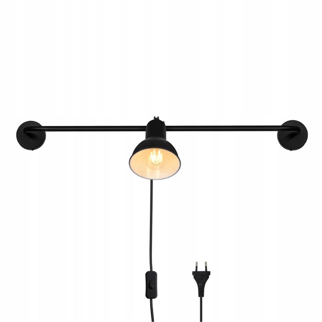 ZMH Applique da parete nera per interni Con interruttore E27 faretto da parete vintage industriale senza lampadina