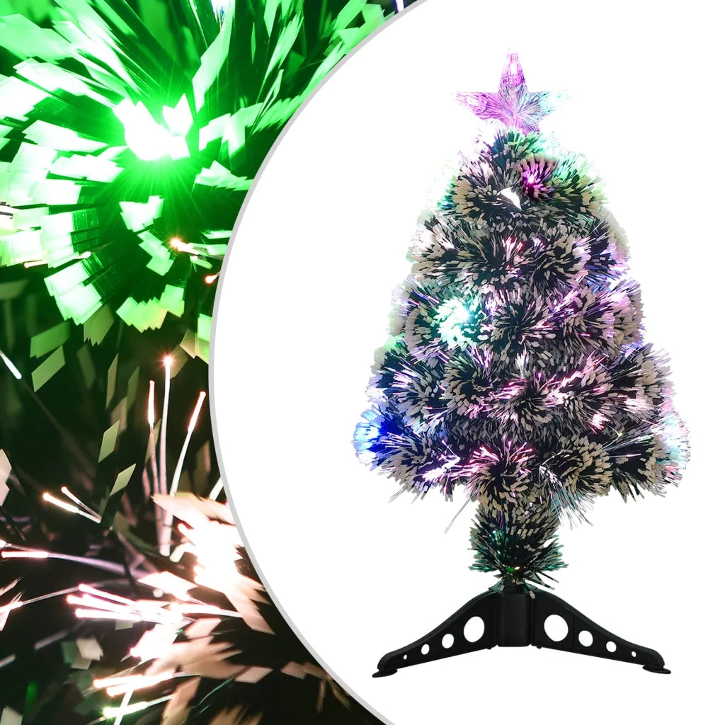 Albero di Natale con LED Verde e Bianco 64 cm Fibra Ottica cod mxl 19349