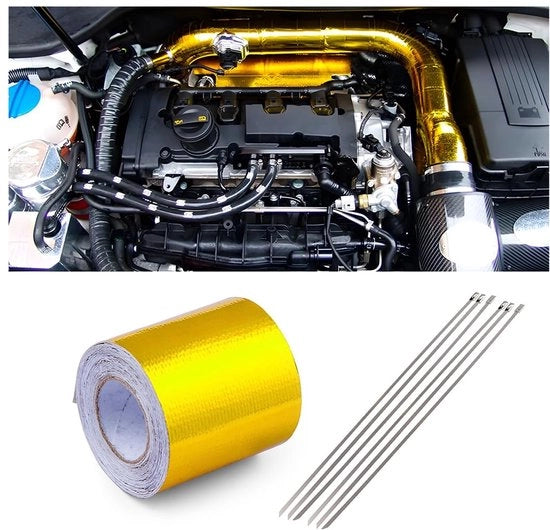 Folietape 10 m x 5 cm - Foliato termoisolante - Resistente al calore - Autoadesivo - Isolante termico - Grande aderenza - Telaio di isolamento
