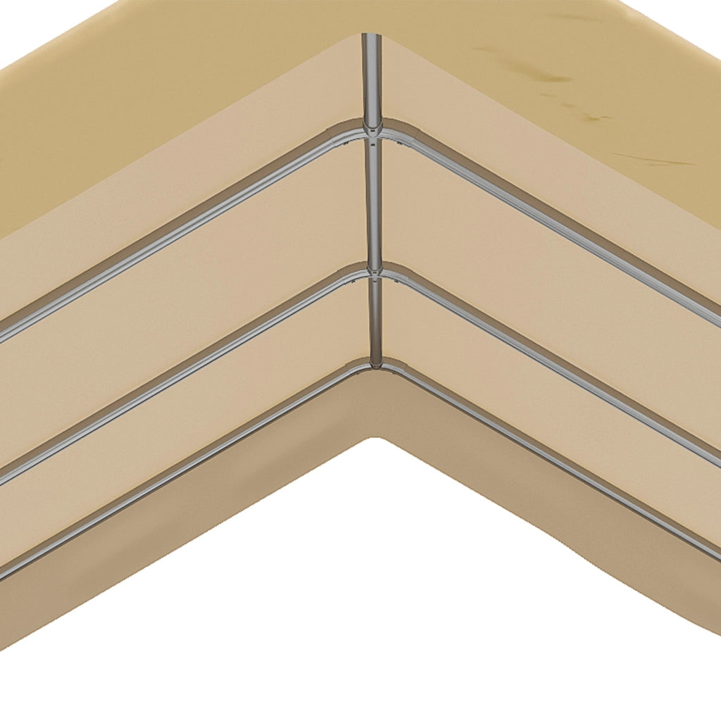 Box Auto da Esterno 600x295x265-310 cm in Acciaio e Polietilene Beige