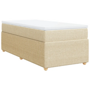 Letto singolo | Letto per adulti | Giroletto a Molle con Materasso Crema 80x200 cm inTessuto
