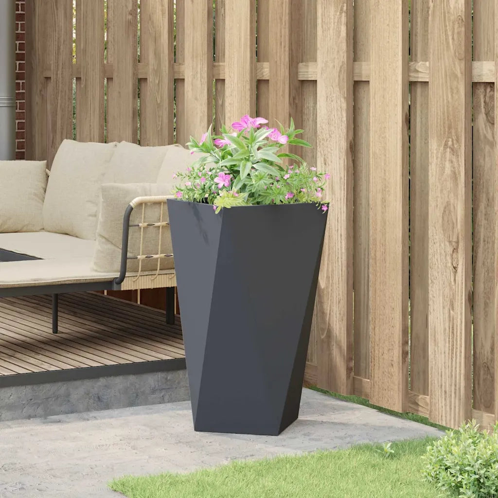 Fioriera | Cassetta per fiori | Vaso Antracite 40 x 40 x 75 cm Acciaio