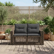 Divano da giardino 2-Numero di posti Grigio polyrattan 42026699