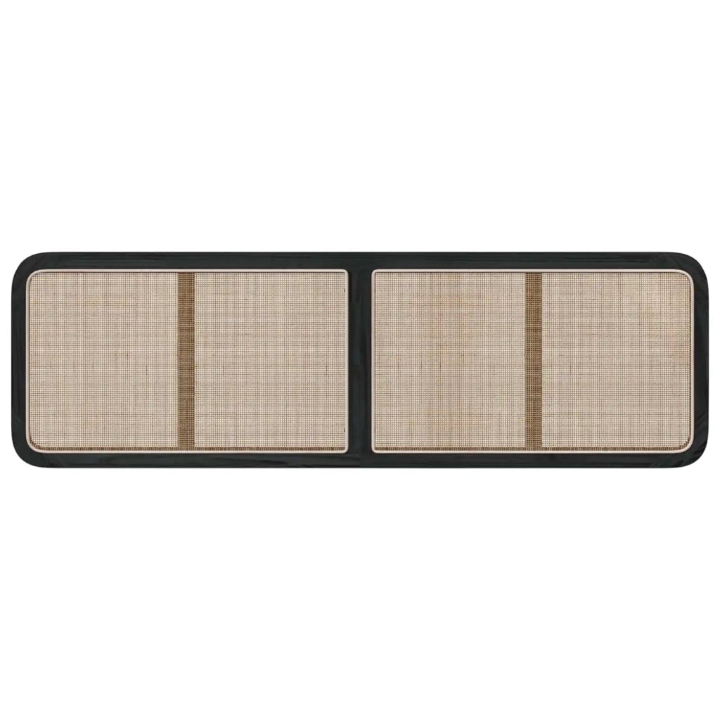Testiera con testiera Nero 180 x 55 x 3 cm Rattan 42011572
