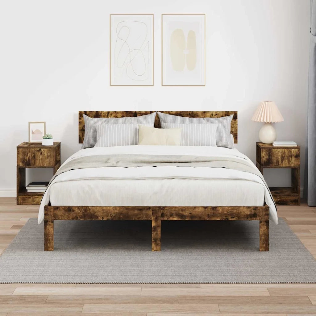 Tavolino 2 pcs Rovere fumé 30,5 x 30 x 45 cm Legno multistrato