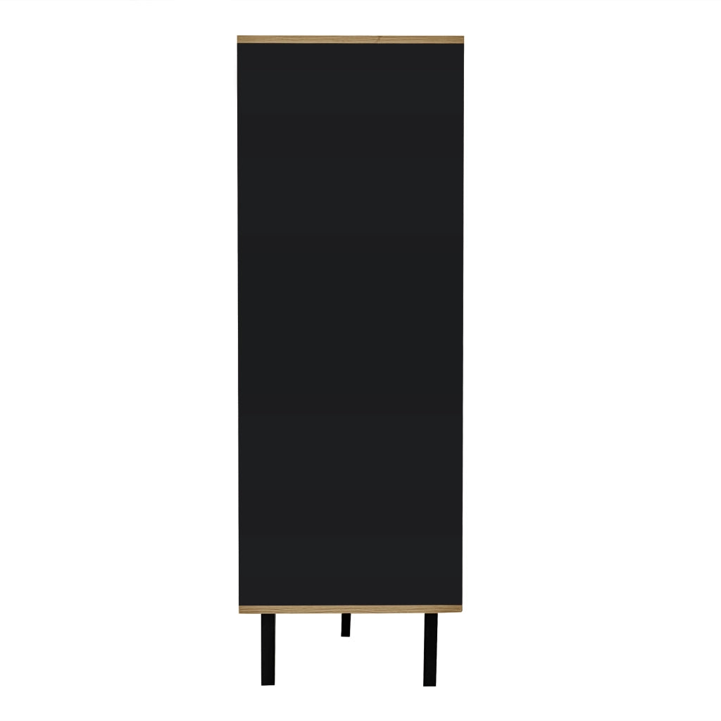 OKWISH Vetrina Credenza con 2 Ante, 3 Ripiani e Illuminazione LED, per Soggiorno o Sala da Pranzo, 80 x 40 x 120 cm