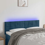 Testiera a LED Blu Scuro 144x5x78/88 cm in Velluto 3121664