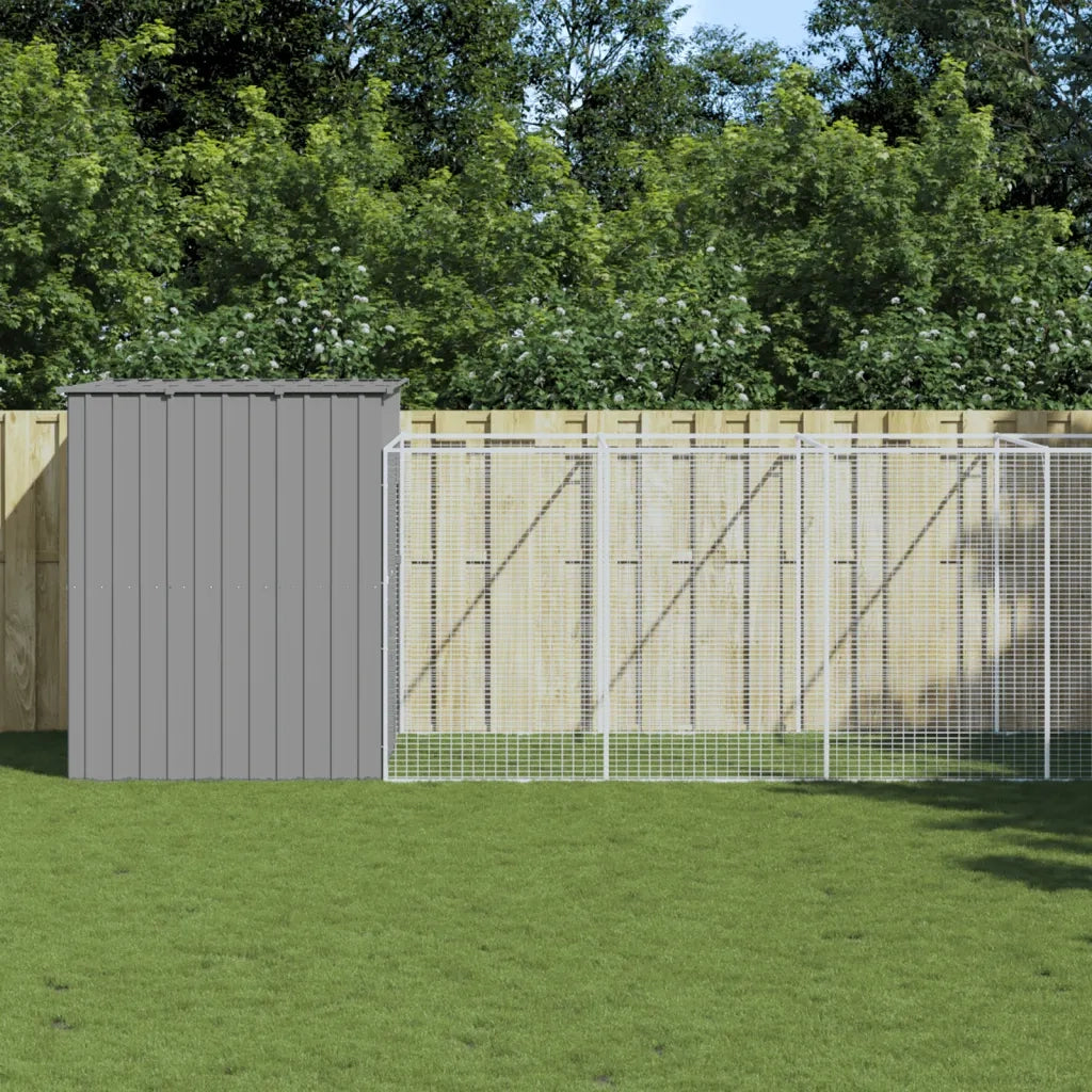 Casetta Cani Corsa Grigio Chiaro 214x661x181 cm Acciaio Zincato 3189127