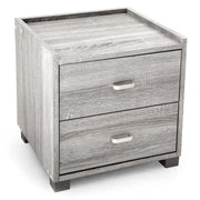 COMODINO CON 2 CASSETTI IN LEGNO ROVERE GRIGIO 43 X 40 X 44 CM