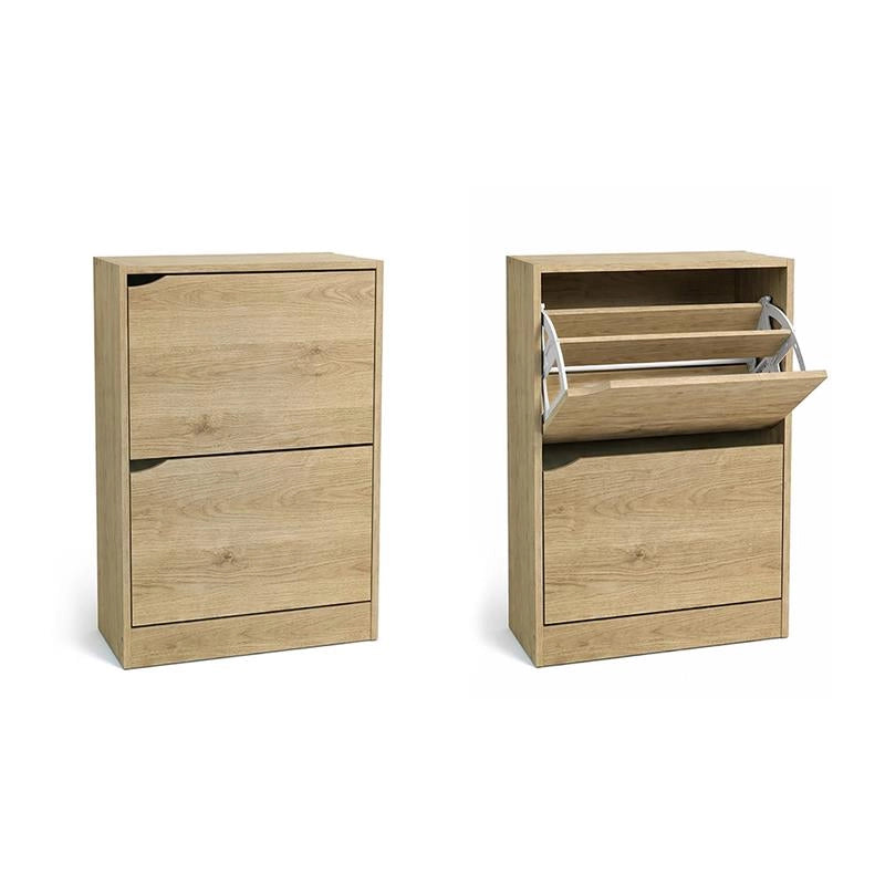 SCARPIERA LINEA HARMON A 2 ANTE E PANNELLO RETROSTANTE IN MDF COLORE ROVERE DIMENSIONI 63X24X80 CM