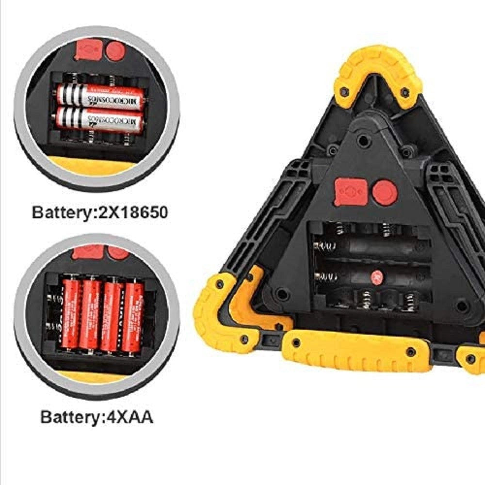 Trade Shop - Lampada Da Lavoro Portatile Led Torcia Emergenza Triangolo Cob Ricaricabile 30w -