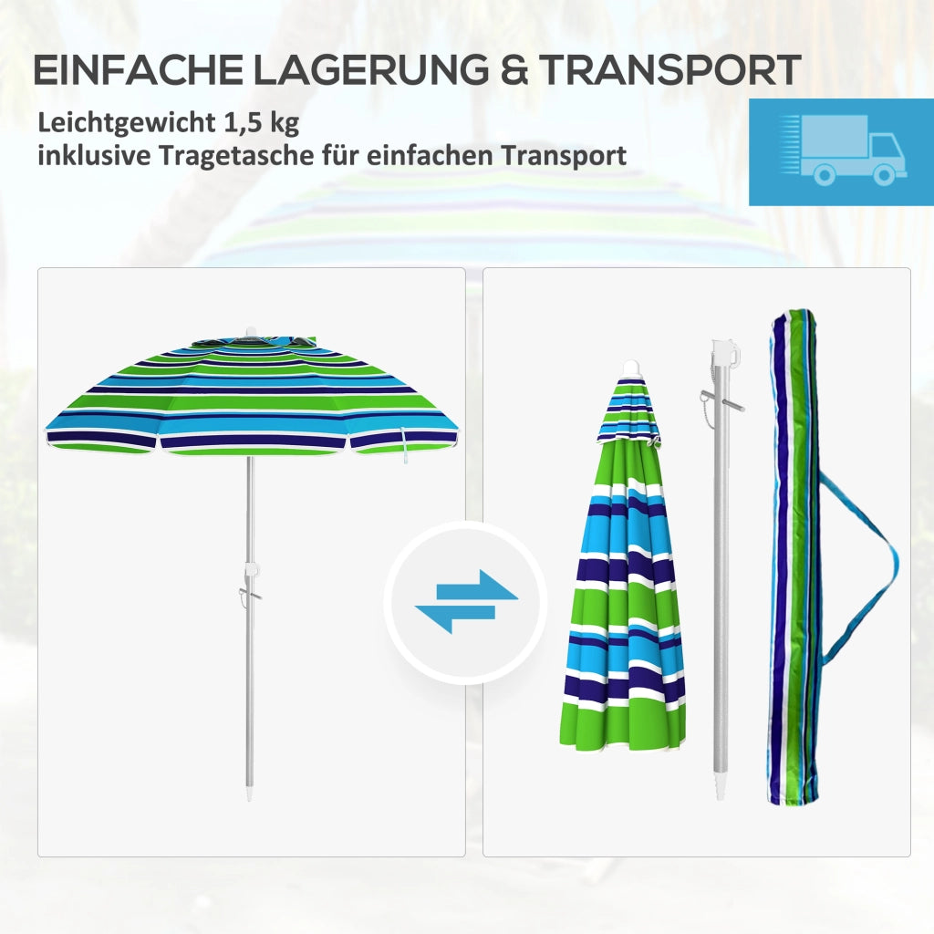 Ombrellone da spiaggia ¨C Zephmum ¨C ?178 cm, UV40+, regolabile in altezza, con ventilazione e borsa