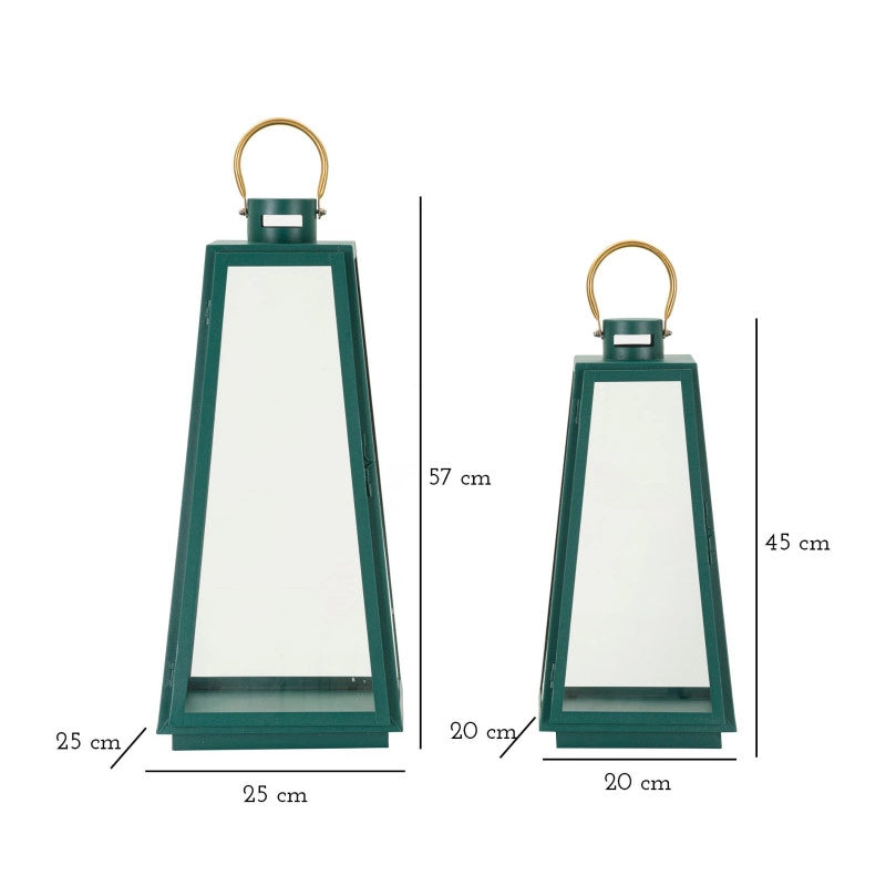 Lanterne Grent Set 2 Pz cm ø 25x25x57-20x20x45
